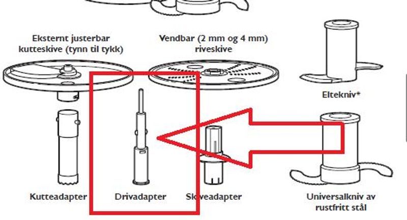 KitchenAid W10461962 – Drivadapter til foodprosessor